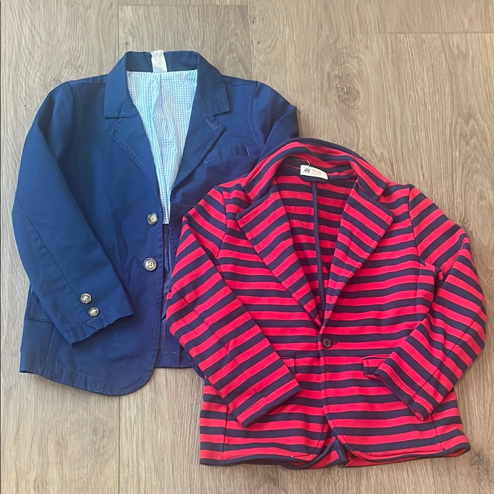Kids Blazers Cotton Knit Stripe Button Lined School Party Casual H&M Carter’s